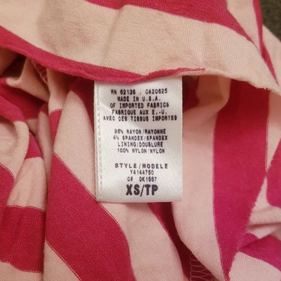 Made in USA 🇺🇲 | GUESS Pink Chevron Stripe Tube Dress (XS) - Picture 5 of 7